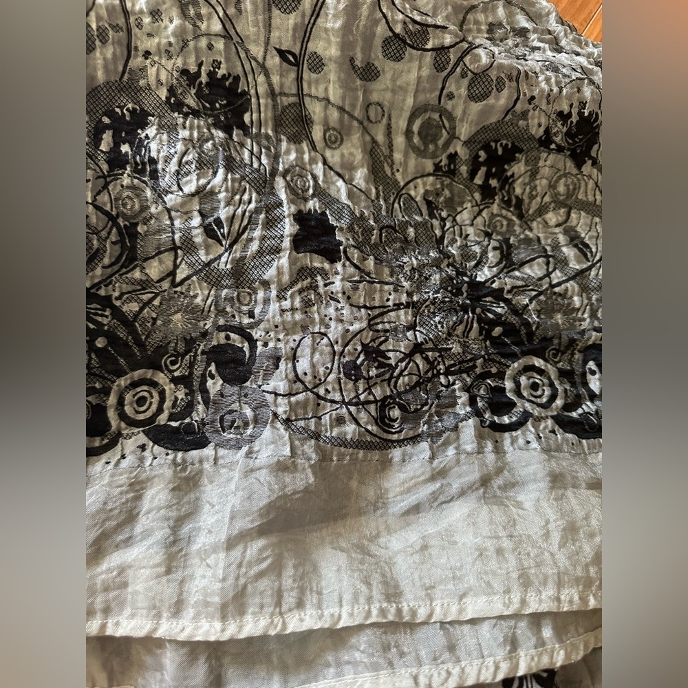 Bohemian Lapis Strapless Midi Dress or Skirt in Floral Gray and Black - Picture 11 of 14